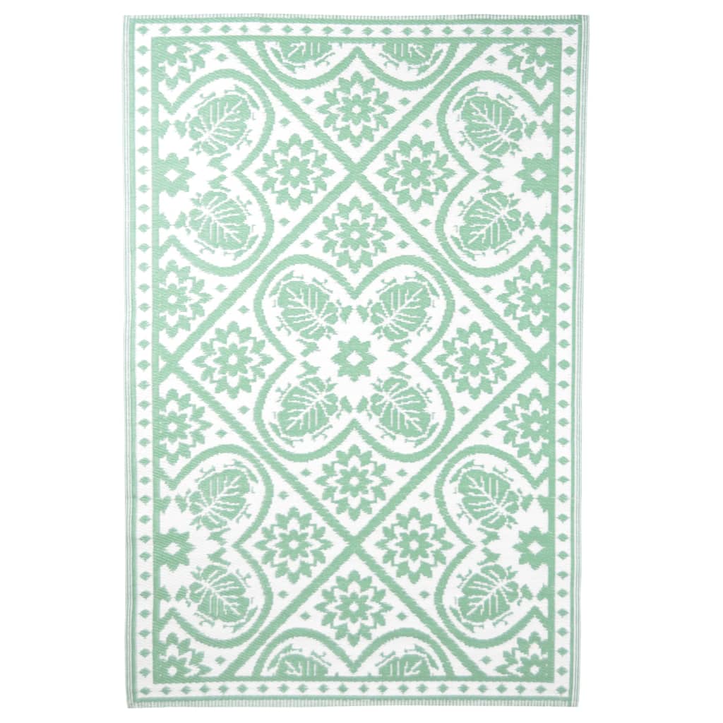 Esschert Design Uteppe 182x122 cm fliser grønn og hvit