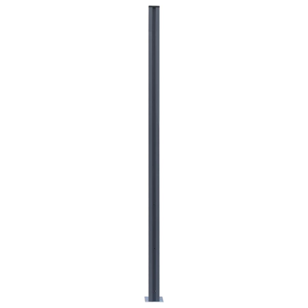 vidaXL Gjerdestolper 3 stk mørkegrå 185 cm aluminium