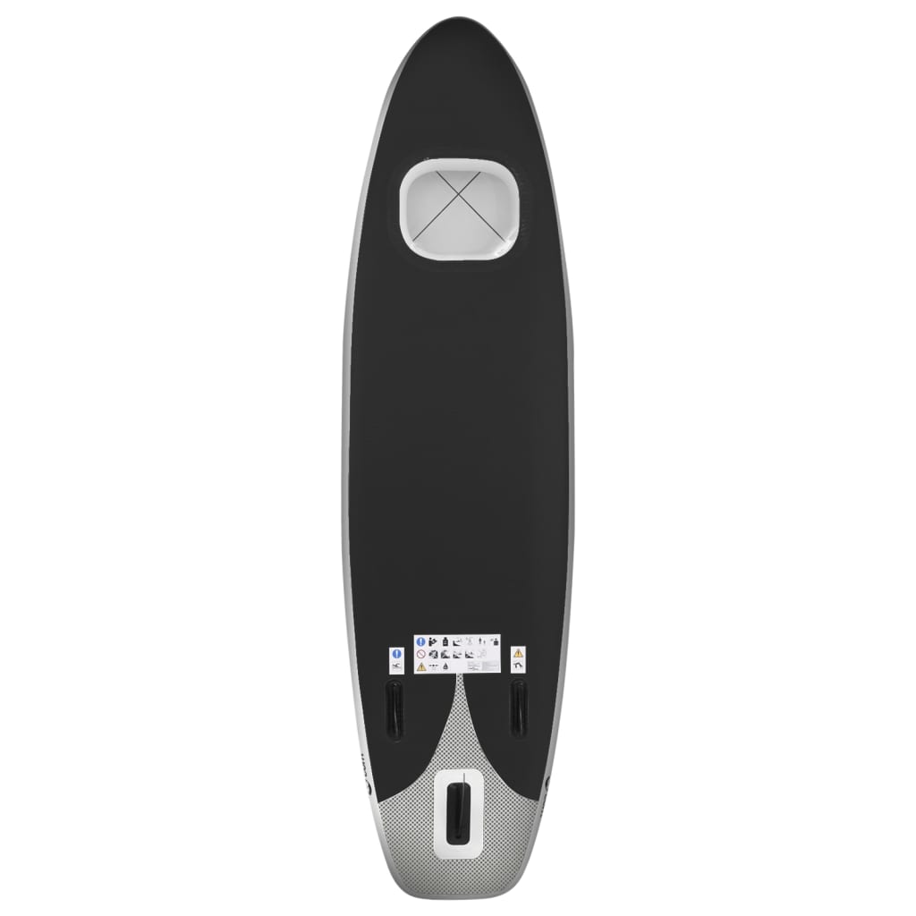 vidaXL Oppblåsbart padlebrettsett svart 300x76x10 cm