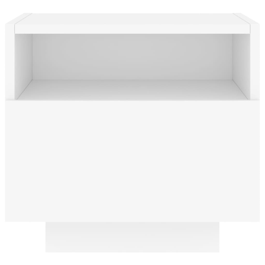 vidaXL Nattbord med LED 2 stk hvit 40x39x37 cm