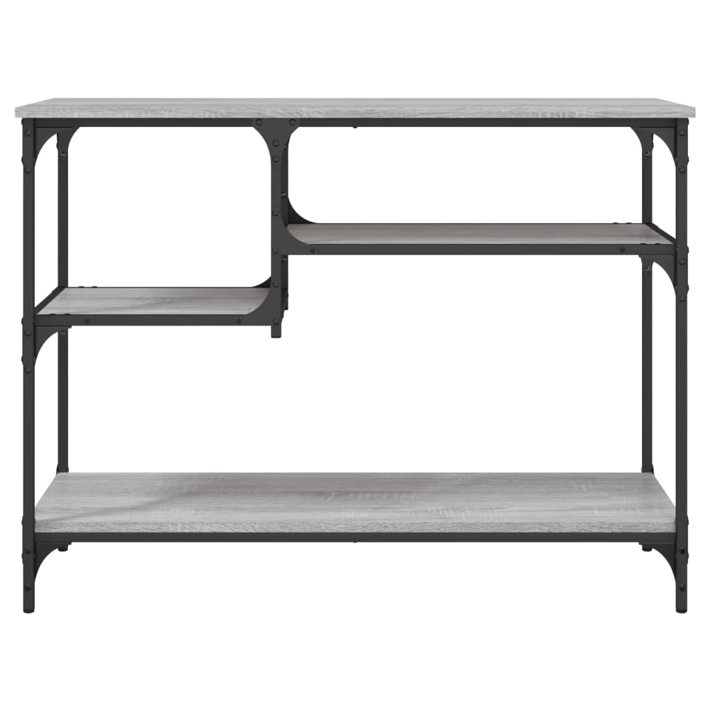 vidaXL Konsollbord med hyller grå sonoma 100x35x75 cm