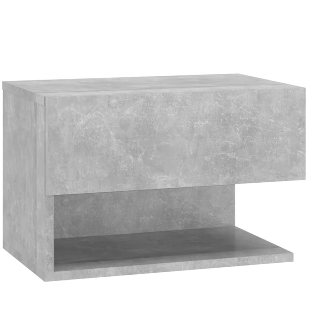 vidaXL Veggmonterte nattbord 2 stk betonggrå