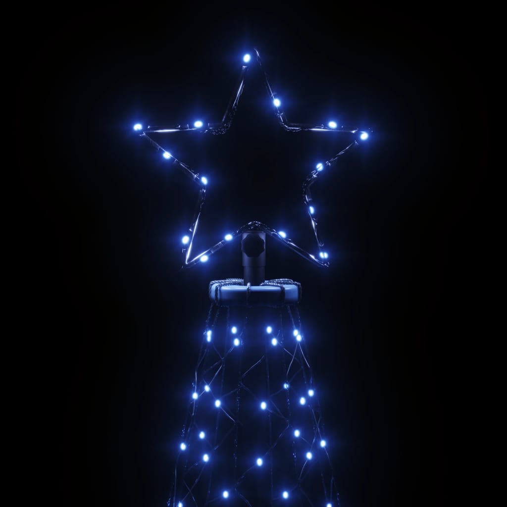 vidaXL Juletre med metallstolper 500 lysdioder blå 3 m
