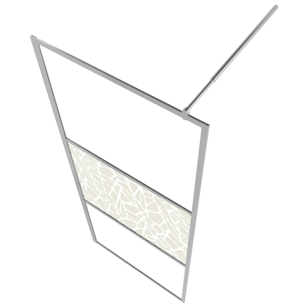 vidaXL Dusjvegg ESG-glass med steindesign 80x195 cm