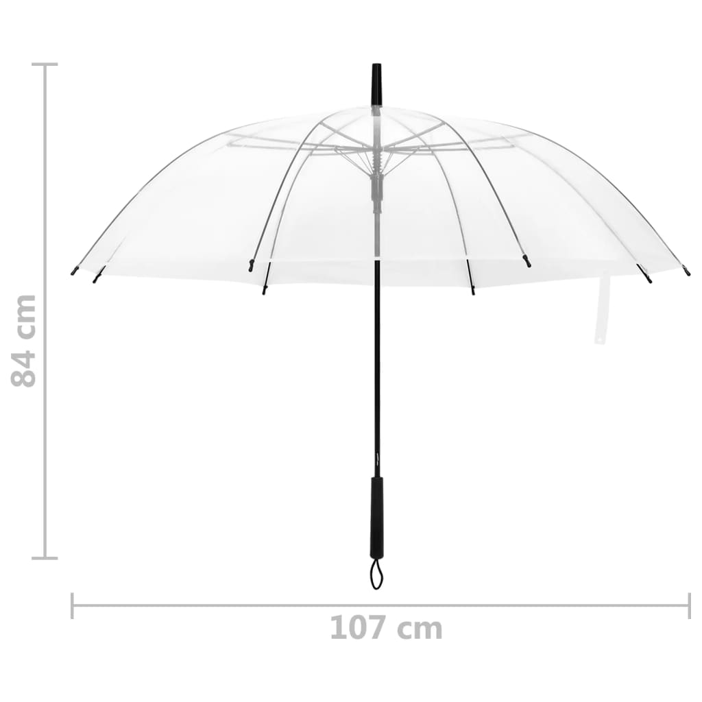 vidaXL Paraply gjennomsiktig 107 cm
