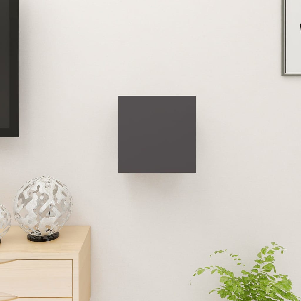 vidaXL Vegghengt TV-benk høyglans grå 30,5x30x30 cm