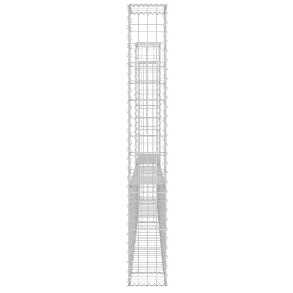 vidaXL Gabionkurv u-formet med 3 stolper 260x20x150 cm jern