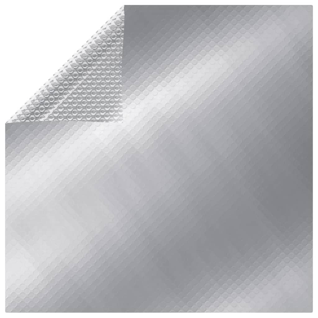 vidaXL Flytende rektangulær solarduk til basseng PE 6x4 m sølv