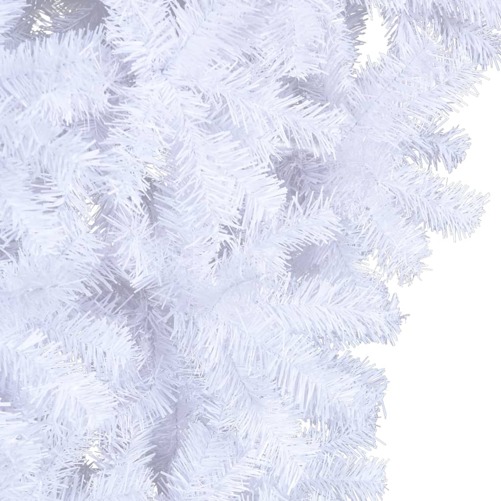 vidaXL Opp-ned kunstig juletre med stativ hvit 240 cm