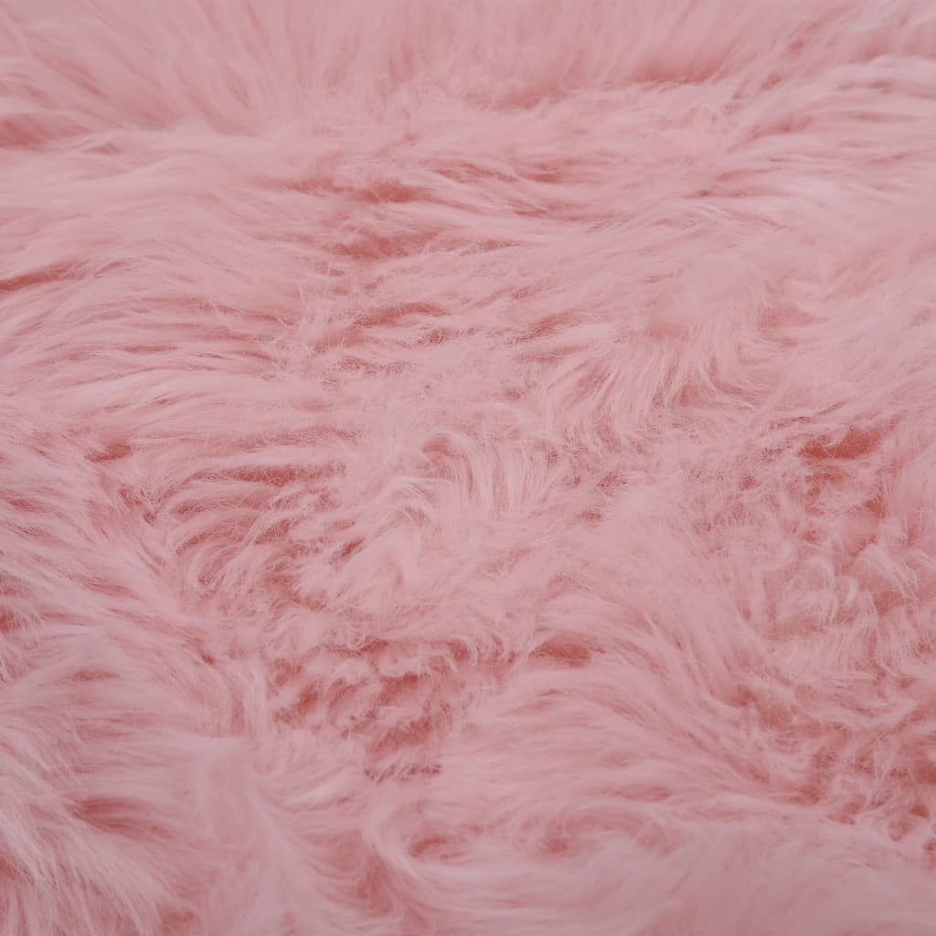 vidaXL Teppe 60x90 cm kunstig saueskinn rosa