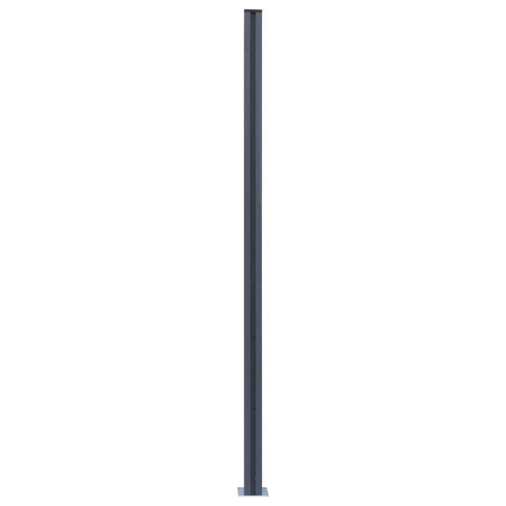 vidaXL Gjerdestolper 2 stk mørkegrå 185 cm aluminium