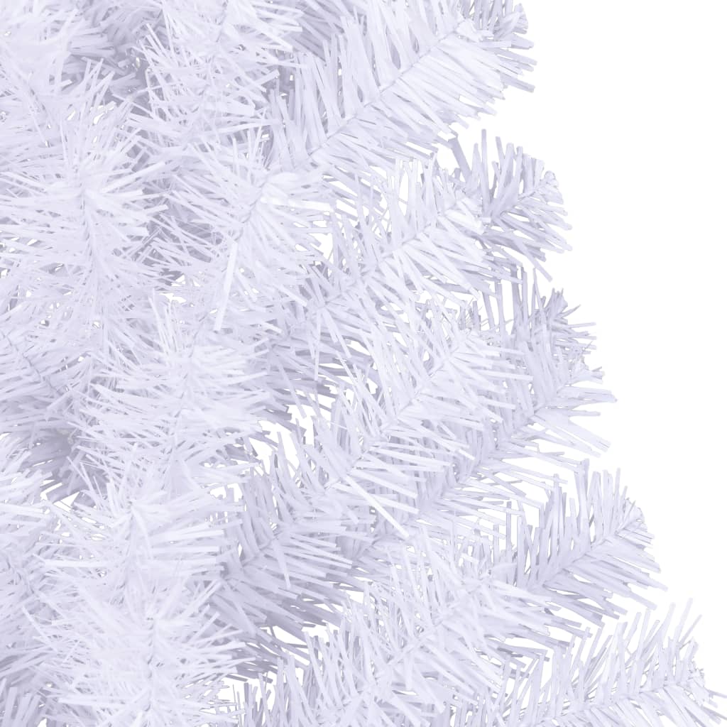 vidaXL Kunstig juletre halvt med stativ hvit 150 cm PVC