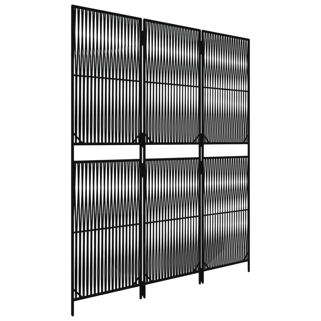 vidaXL Romdeler 3 paneler svart polyrotting
