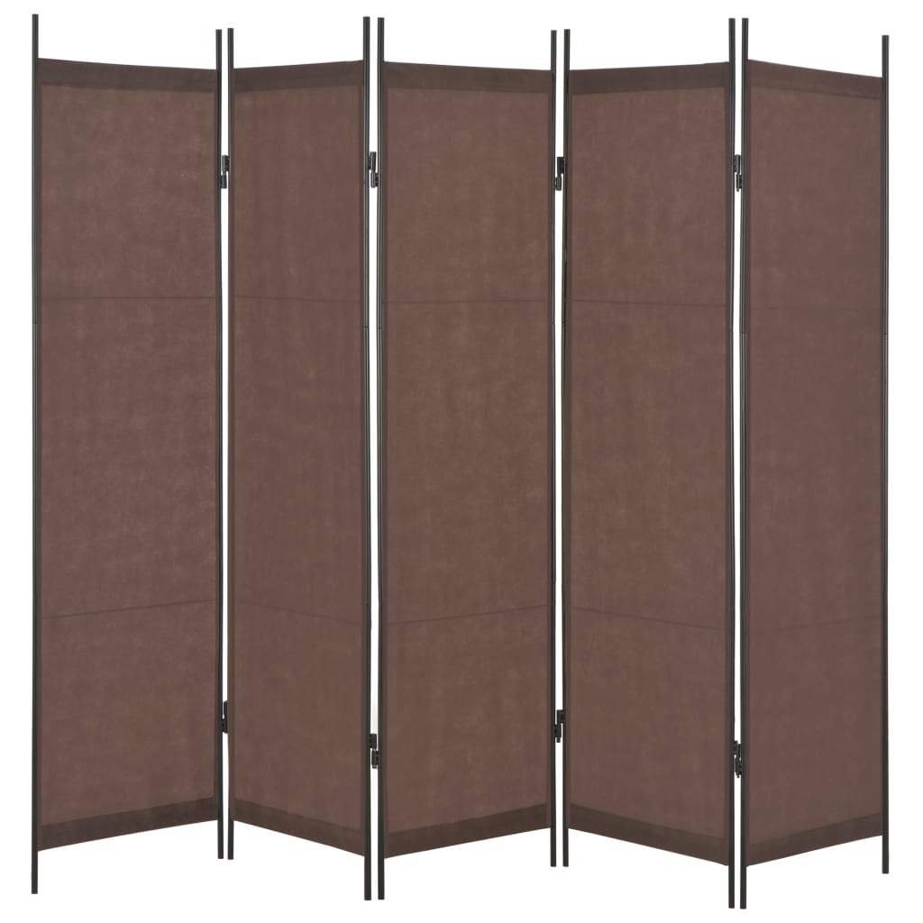 vidaXL Romdeler med 5 paneler brun 250x180 cm