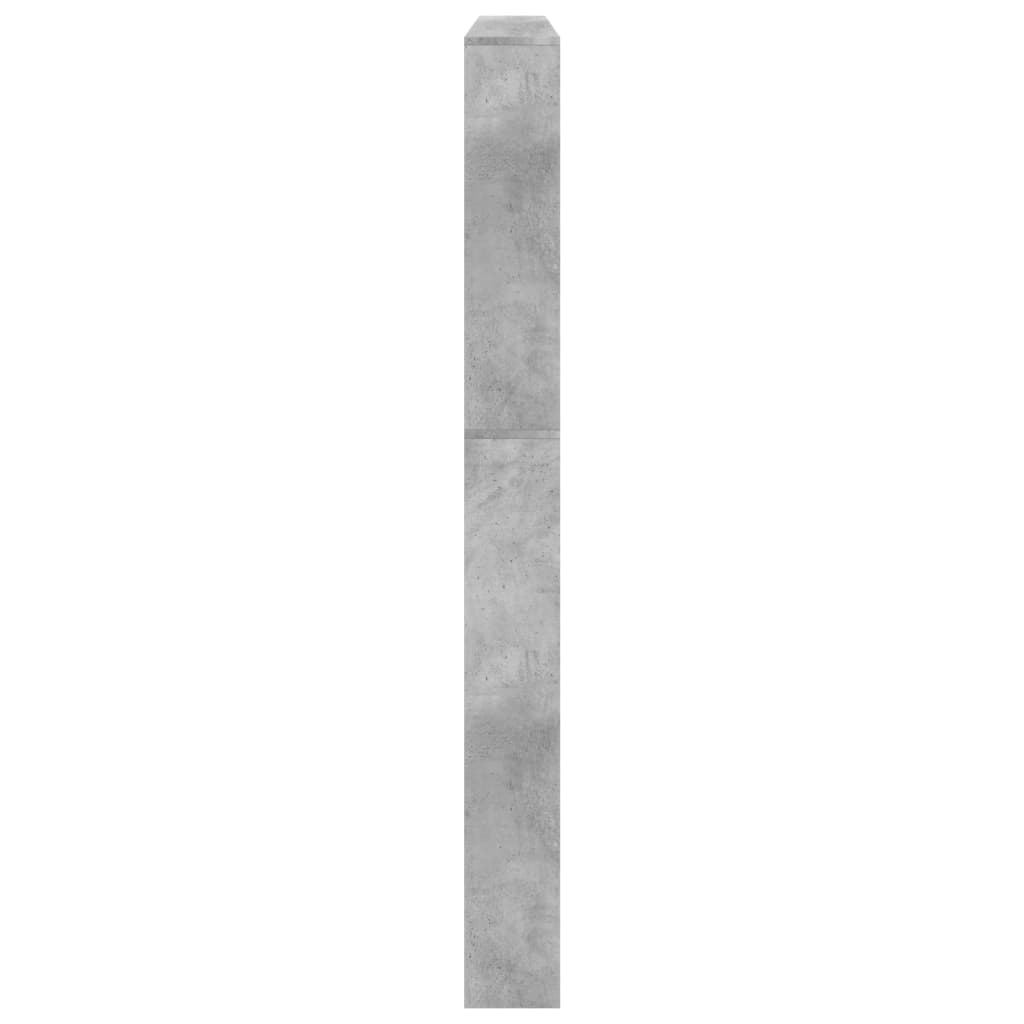 vidaXL Skoskap med speil 5 lag betonggrå 63x17x169,5 cm