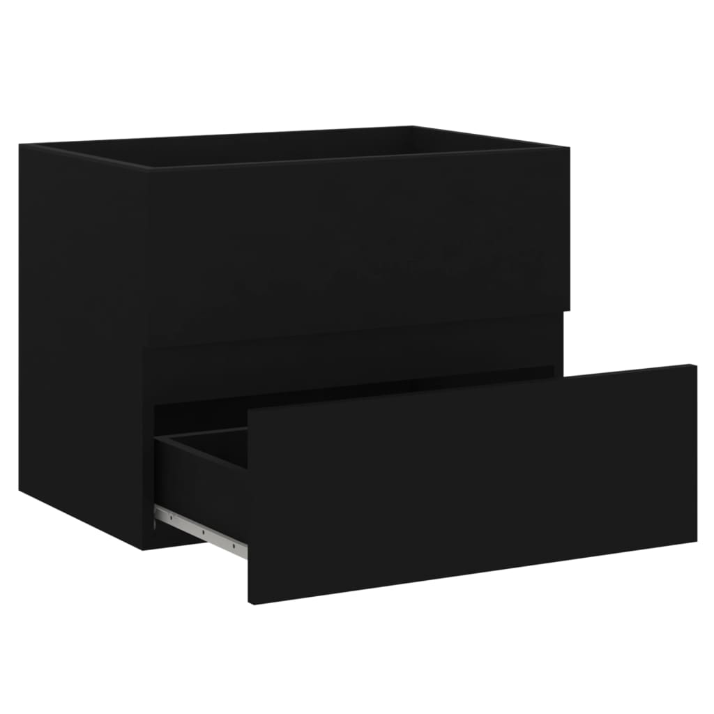 vidaXL Baderomsmøbler 2 stk svart sponplate
