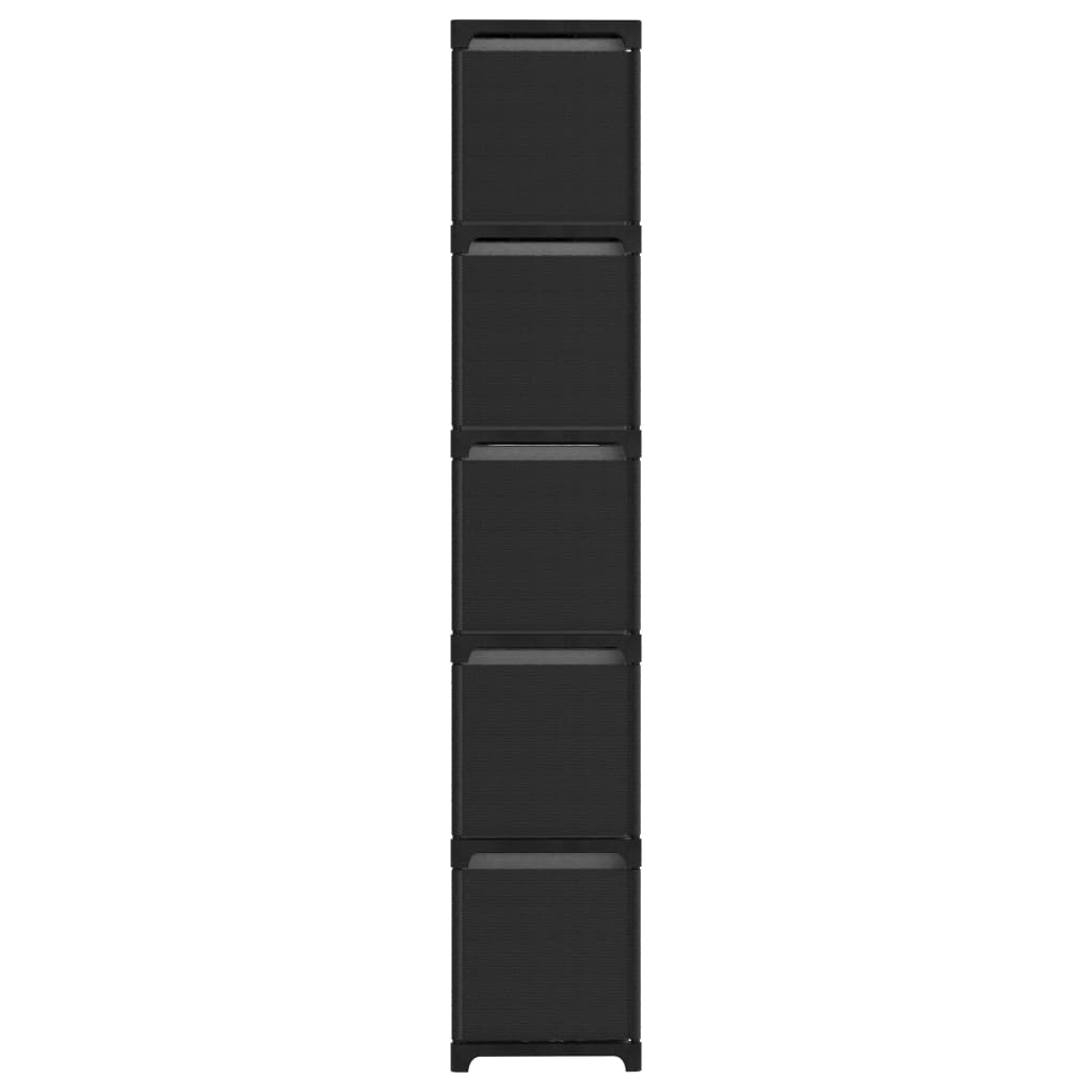 vidaXL Displayhylle med 15 kuber og bokser svart 103x30x175,5 cm stoff