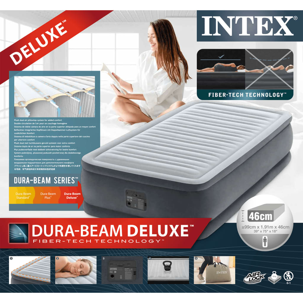 Intex Luftmadrass Dura-Beam Deluxe Comfort Plush twin 99x191x46cm