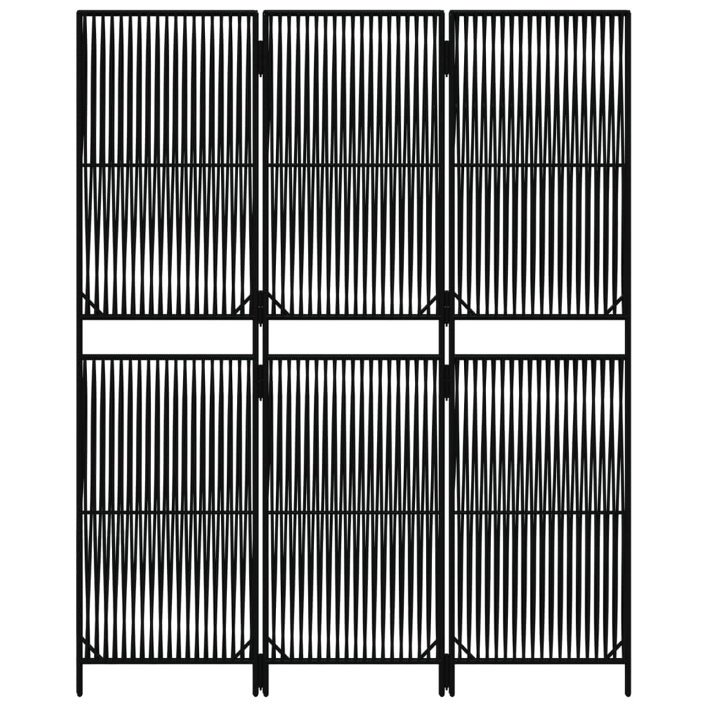 vidaXL Romdeler 3 paneler svart polyrotting