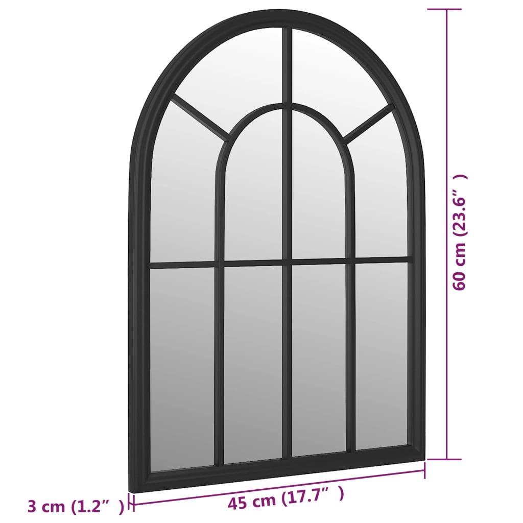 vidaXL Hagespeil svart 60x45 cm for utendørs bruk jern