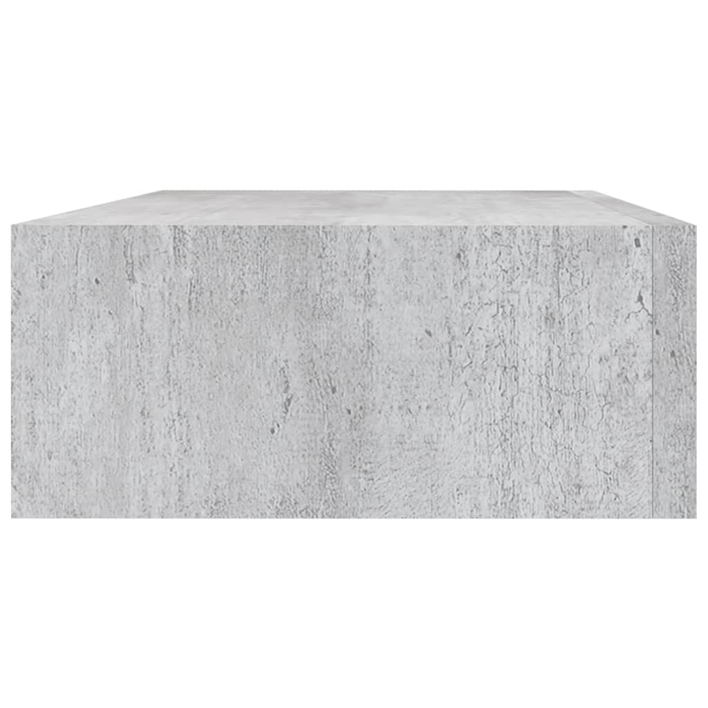 vidaXL Veggmonterte skuffehyller 2 stk betonggrå 40x23,5x10 cm MDF