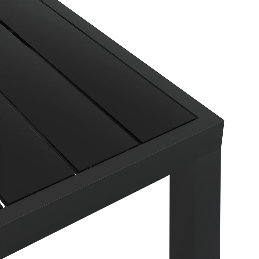 vidaXL Hagebord svart 80x80x74 cm aluminium og WPC