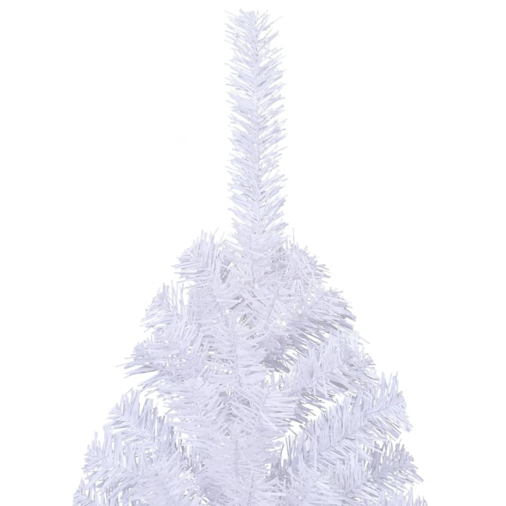 vidaXL Kunstig juletre halvt med stativ hvit 210 cm PVC