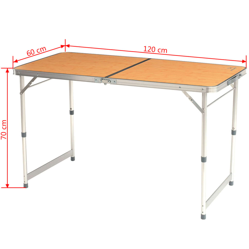 Easy Camp Sammenleggbart bord Arzon bambus 120x60x70 cm 540015