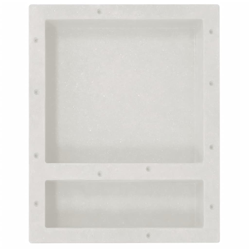vidaXL Veggnisjer til dusj med 2 rom matt hvit 41x51x10 cm