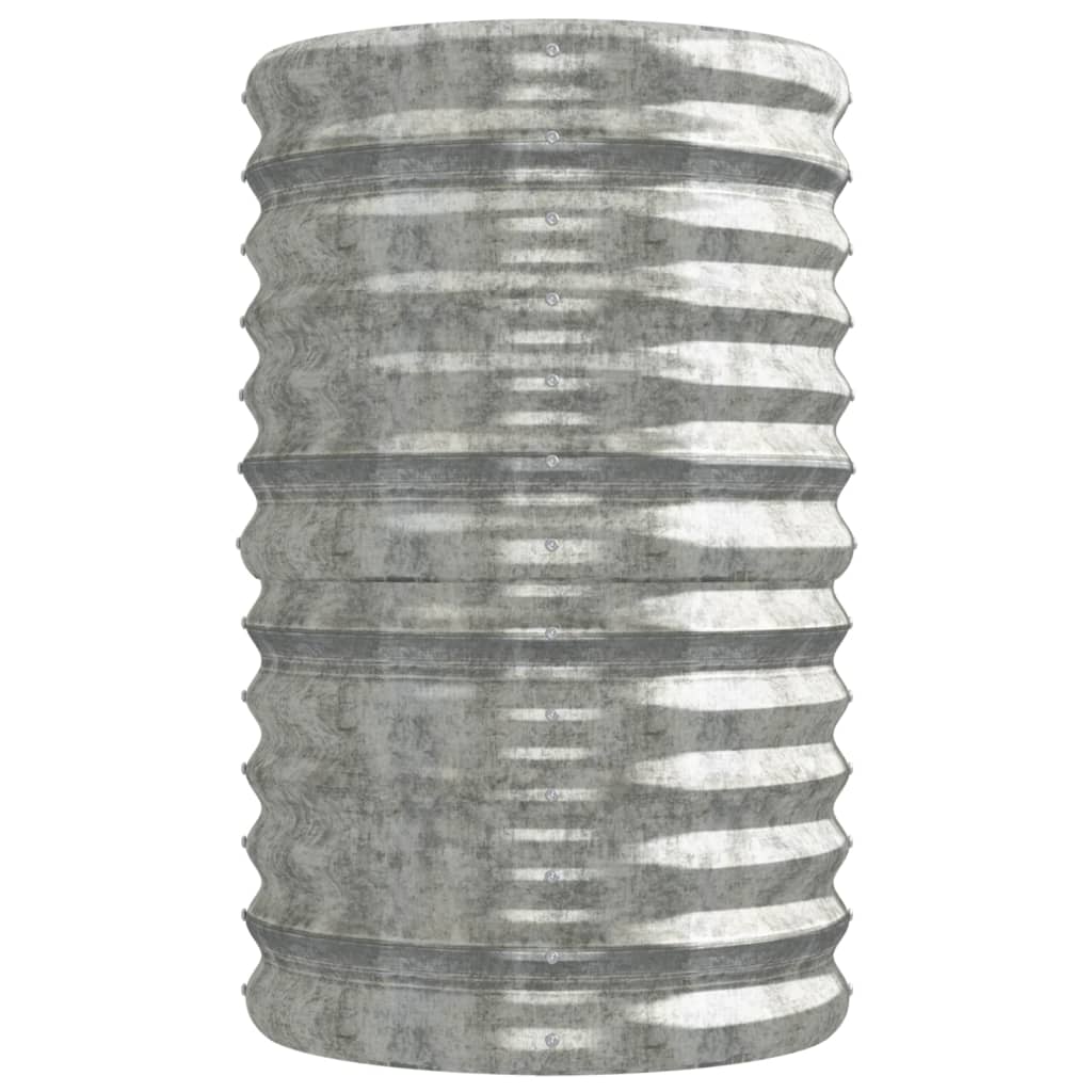 vidaXL Høybed pulverlakkert stål 224x40x68 cm sølv