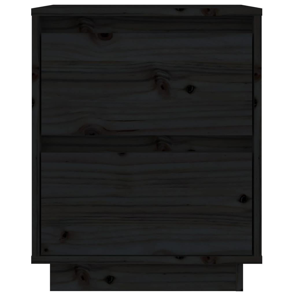 vidaXL Nattbord 2 stk svart 40x35x50 heltre furu