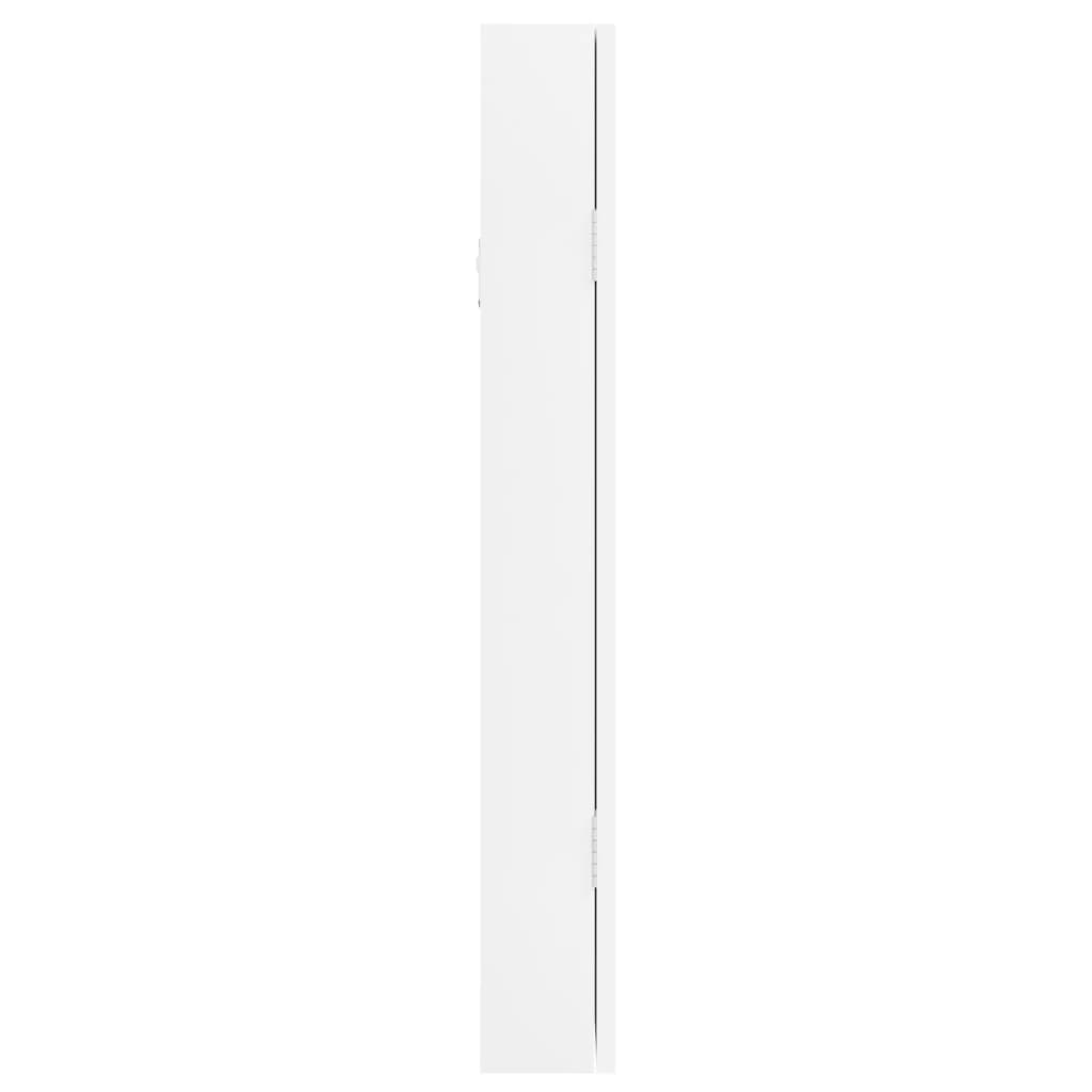 vidaXL Vegghengt smykkeskap med speil hvit 30x8,5x67 cm