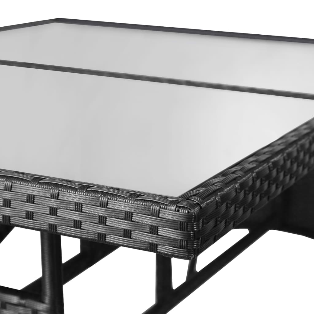 vidaXL Hagebord svart 140x80x74 cm polyrotting
