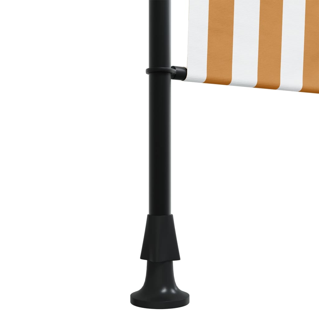 vidaXL Utendørs rullegardin oransje og hvit 120x270 cm stoff og stål