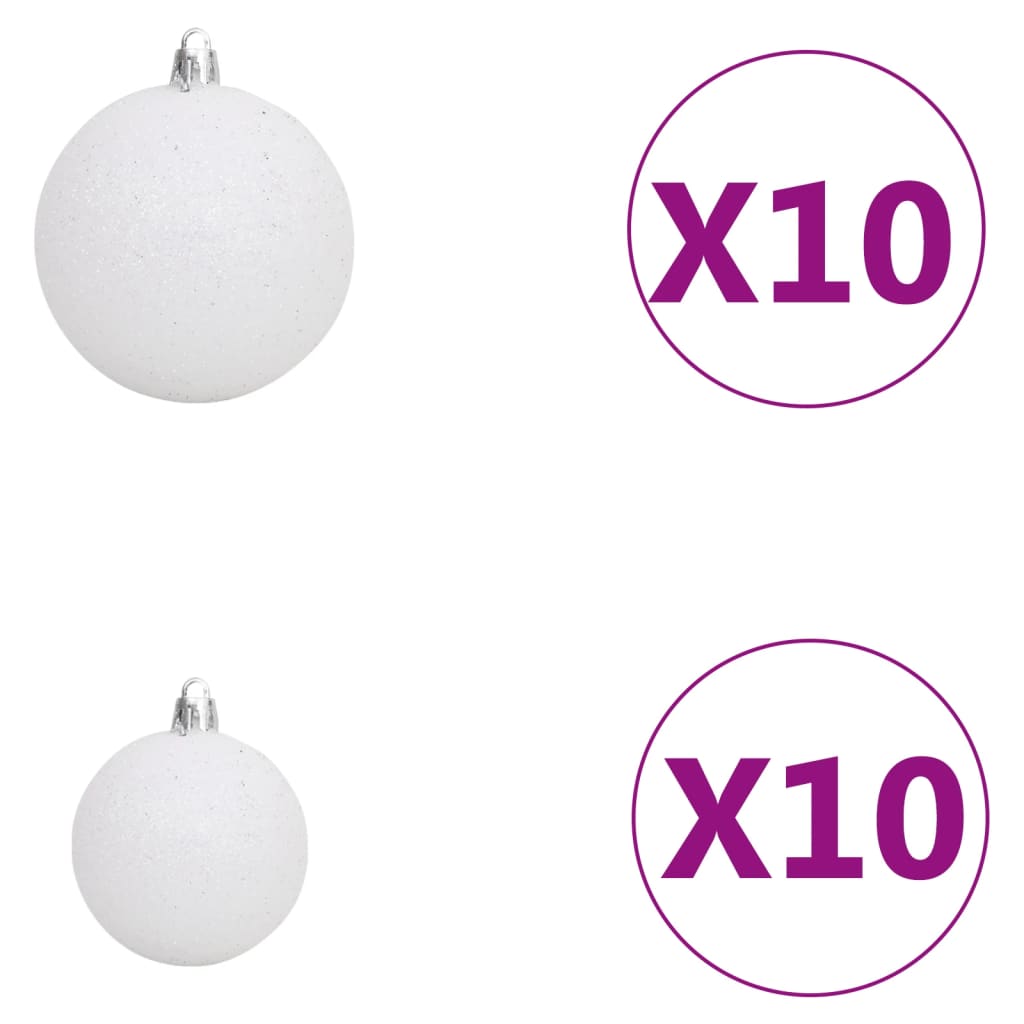 vidaXL Opp-ned kunstig juletre med LED og kulesett 240 cm