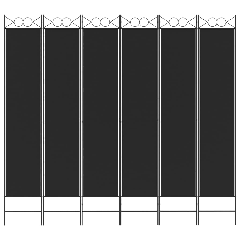 vidaXL Romdeler 6 paneler svart 240x220 cm stoff