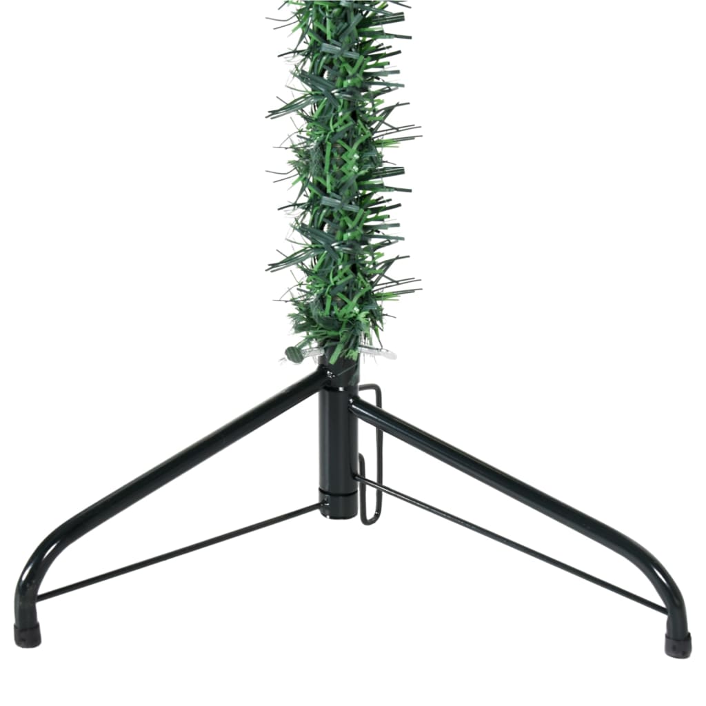 vidaXL Kunstig halvt juletre med stativ slankt grønn 180 cm