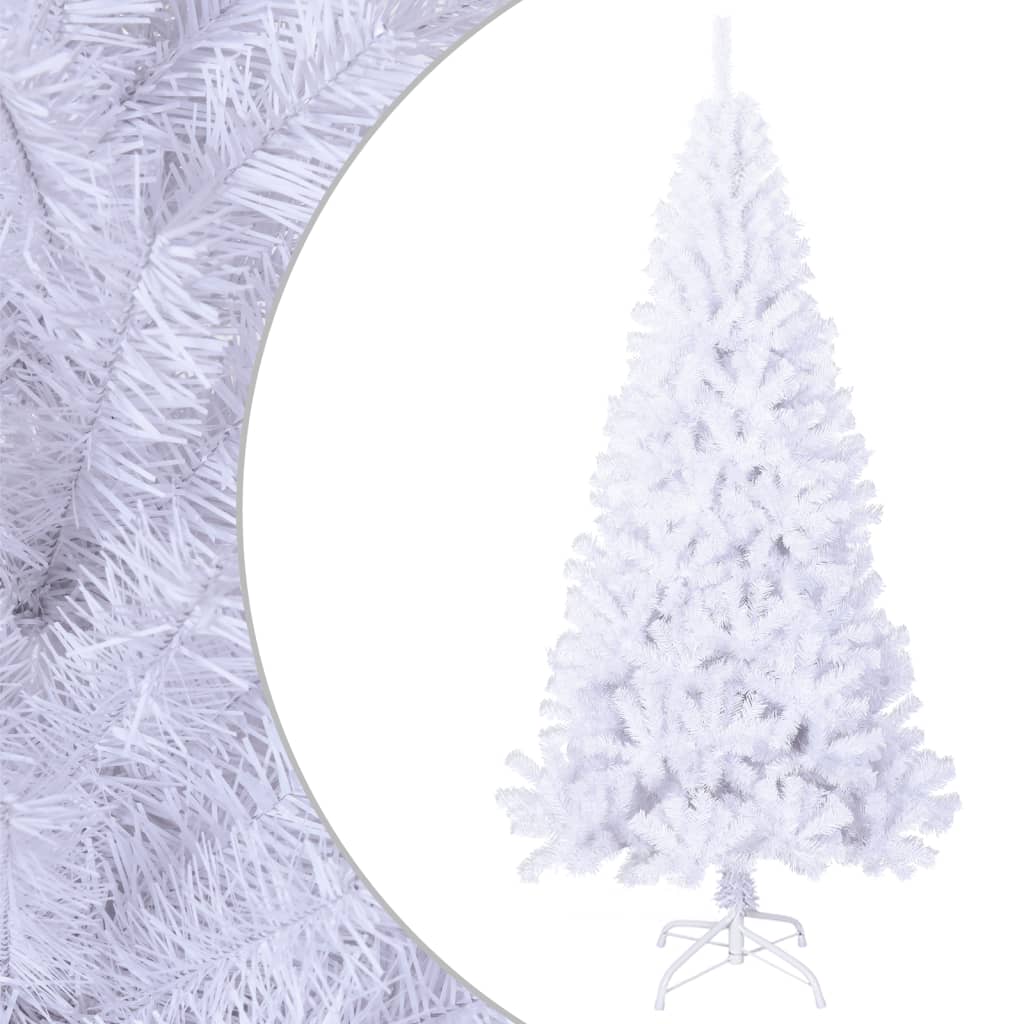 vidaXL Kunstig juletre med tykke grener hvit 210 cm PVC