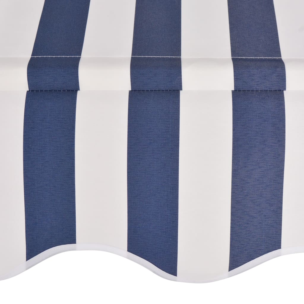vidaXL Manuell uttrekkbar markise 150 cm blå og hvite striper