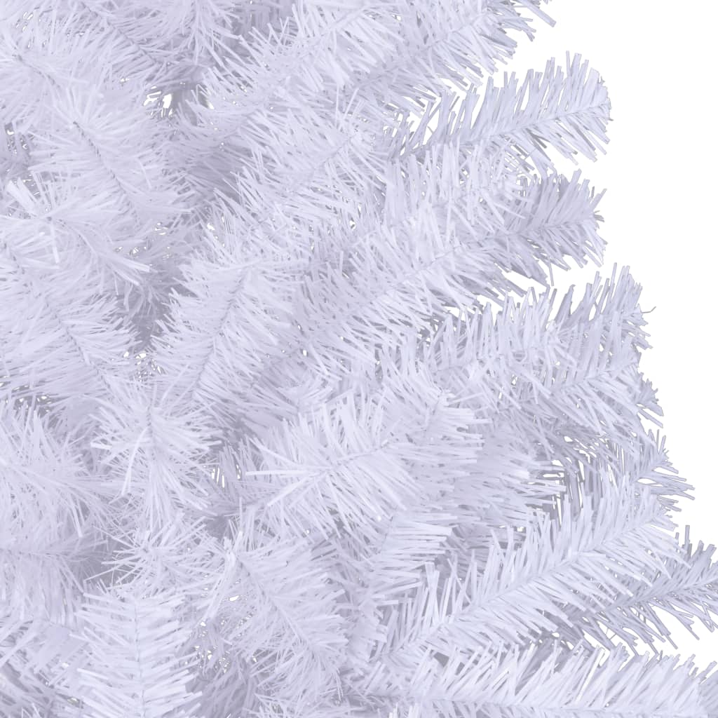 vidaXL Kunstig juletre halvt med stativ hvit 180 cm PVC