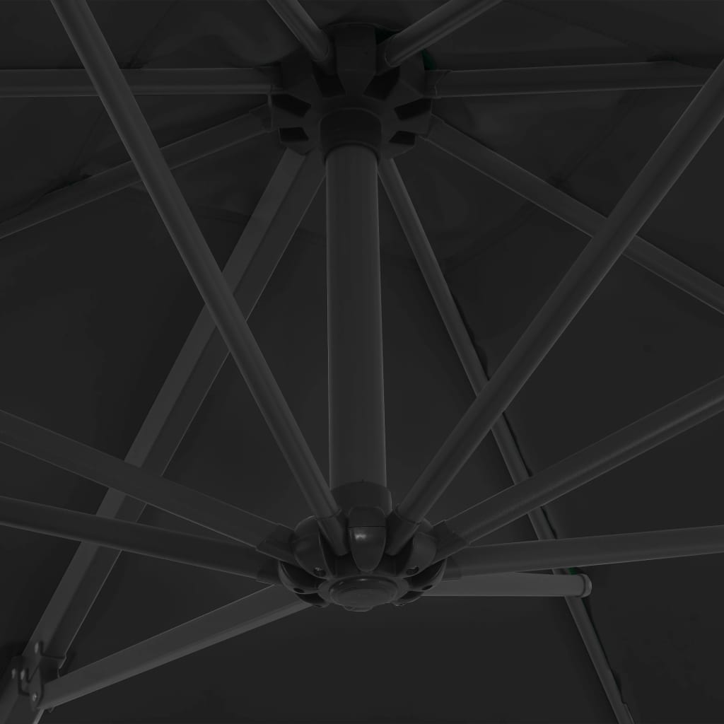 vidaXL Hengeparasoll med stålstang 250x250 cm svart