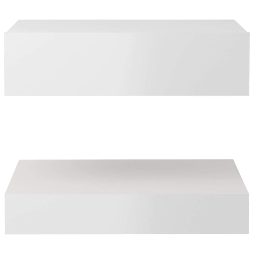 vidaXL Nattbord høyglans hvit 60x35 cm sponplate