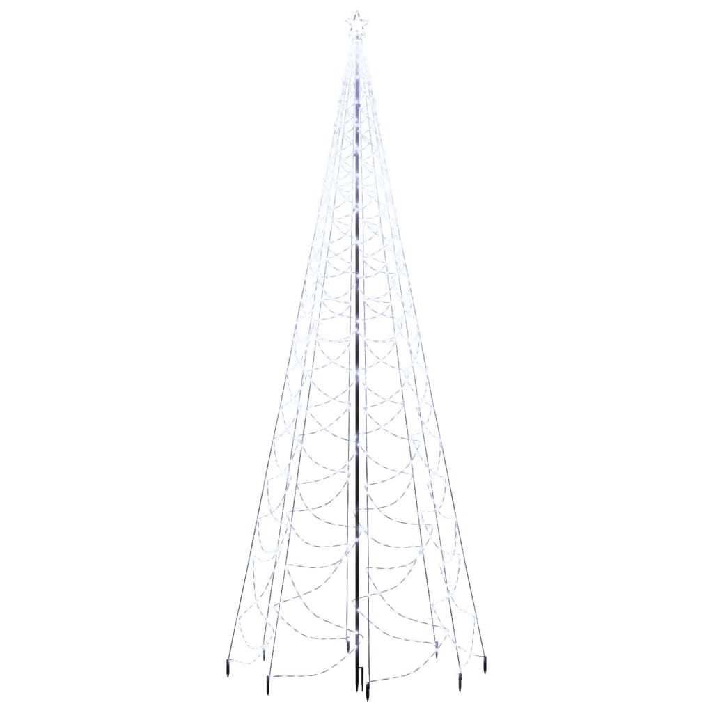 vidaXL Juletre med metallstolpe 1400 lysdioder kaldhvit 5 m