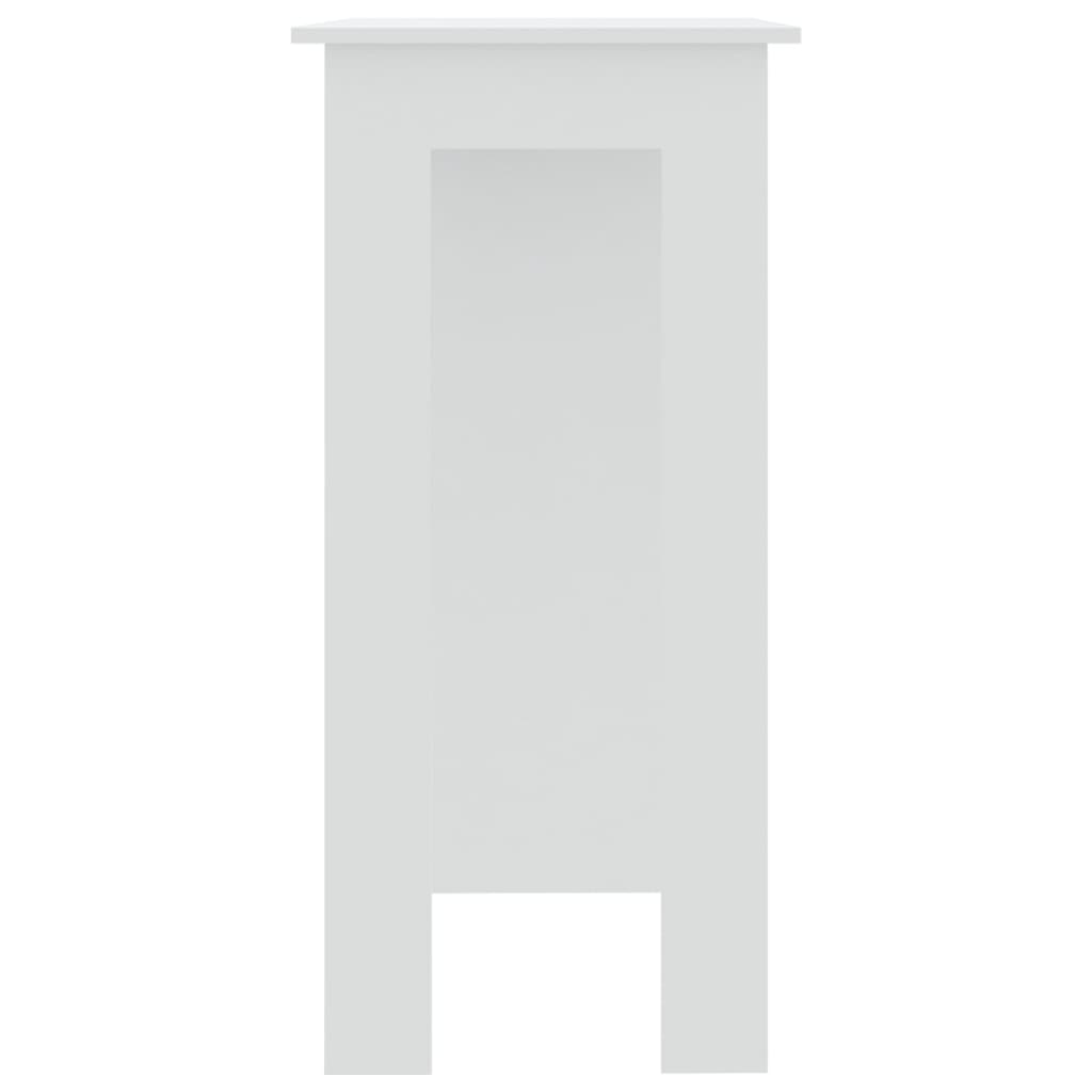 vidaXL Barbord med hylle hvit 102x50x103,5 cm sponplate