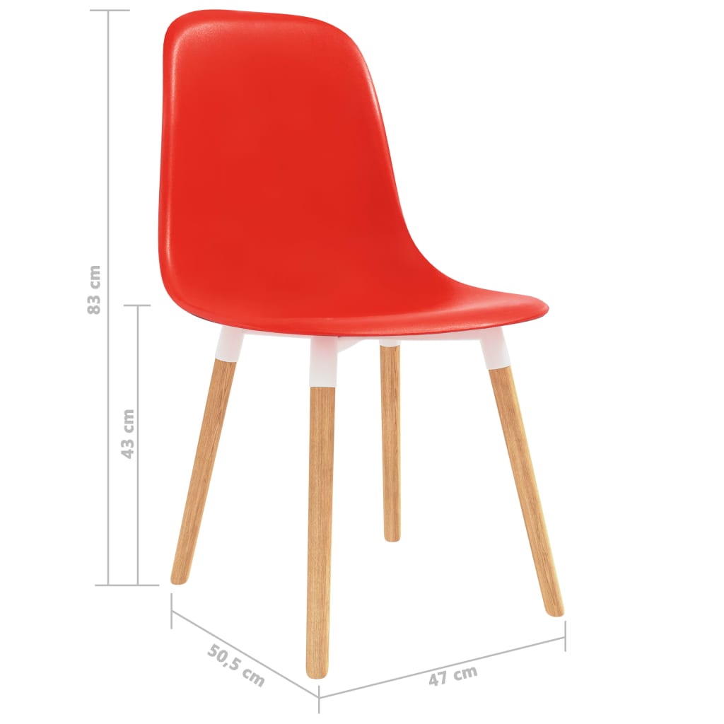 vidaXL Spisestoler 4 stk rød plast