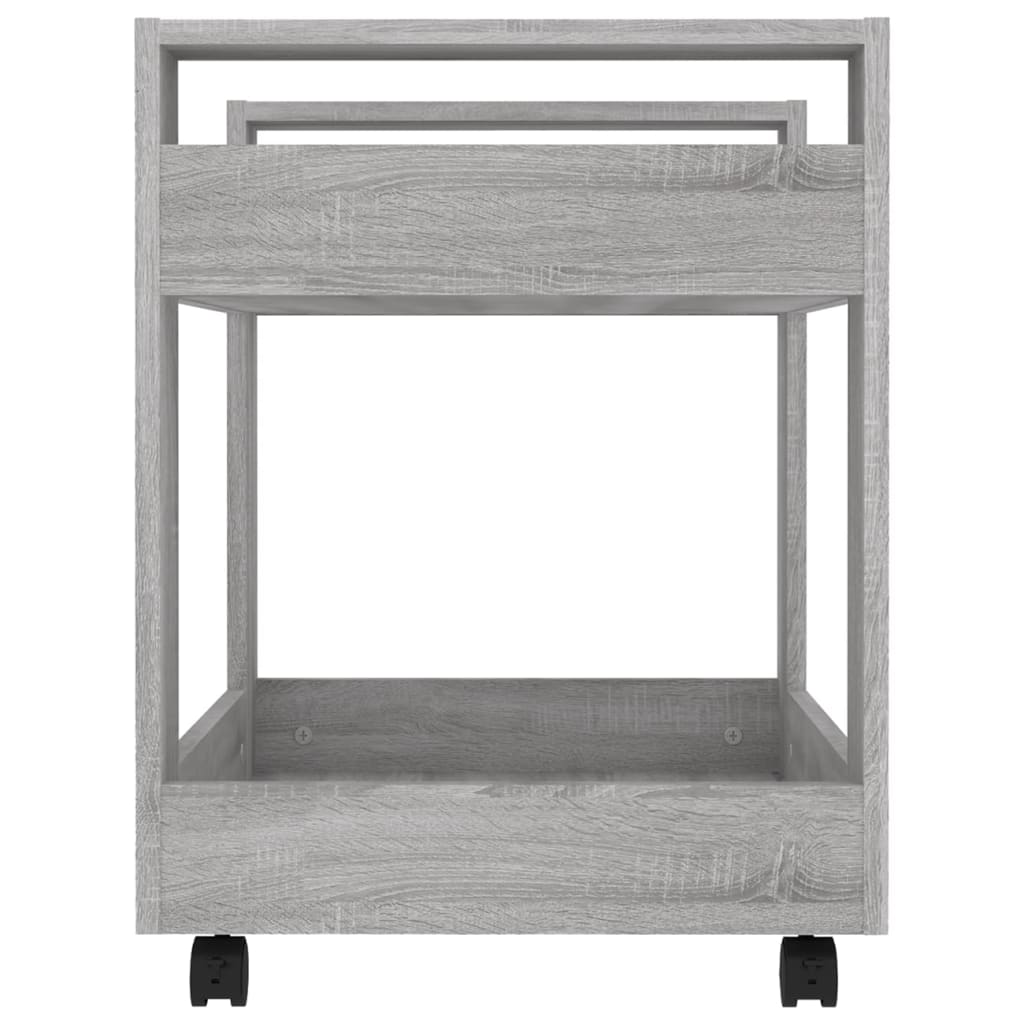 vidaXL Tralle til skrivebord grå eik 60x45x60 cm konstruert tre