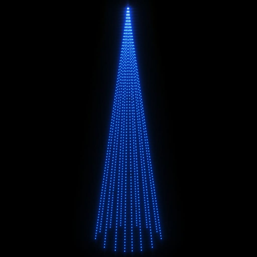 vidaXL Juletre på flaggstang 1134 LED blå 800 cm