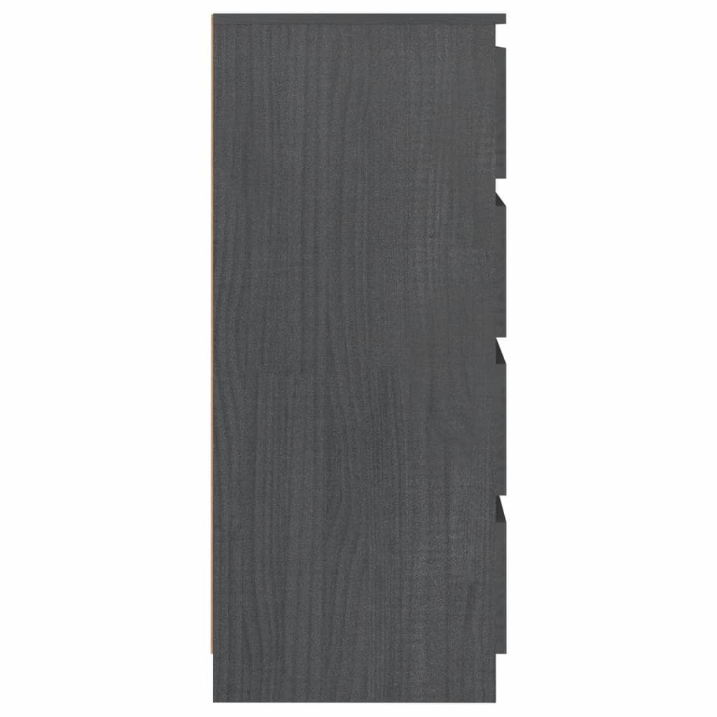 vidaXL Sideskap grå 60x36x84 cm heltre furu