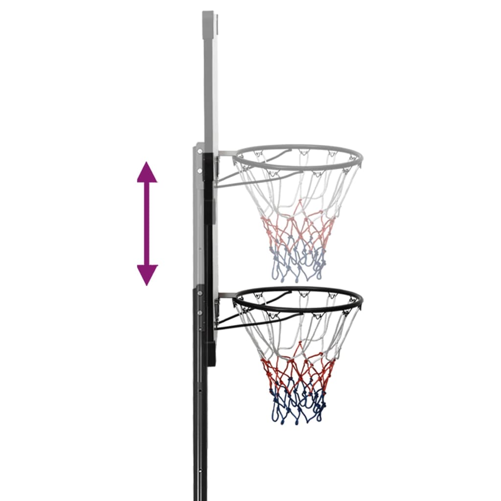 vidaXL Basketballplate gjennomsiktig 280-350 cm polykarbonat
