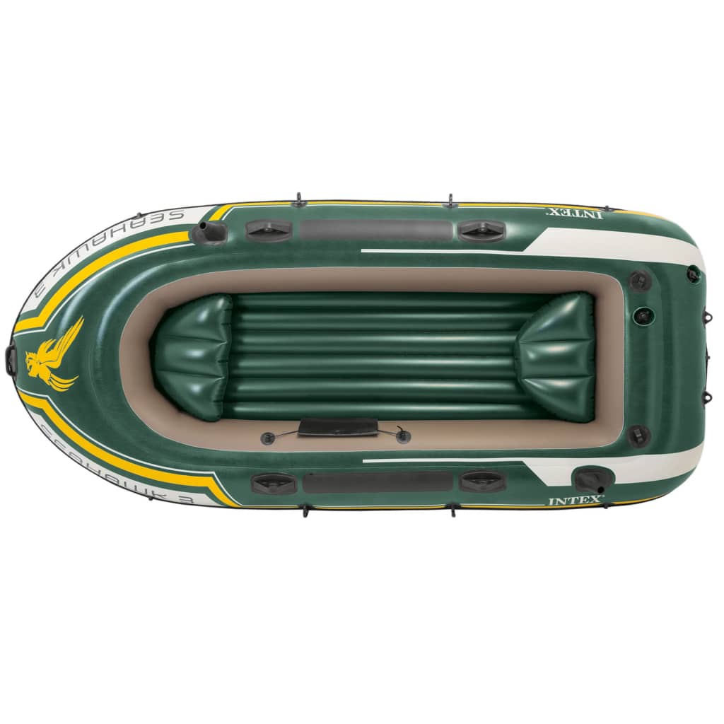 Intex Oppblåsbart båtsett Seahawk 3 med påhengsmotor og brakett